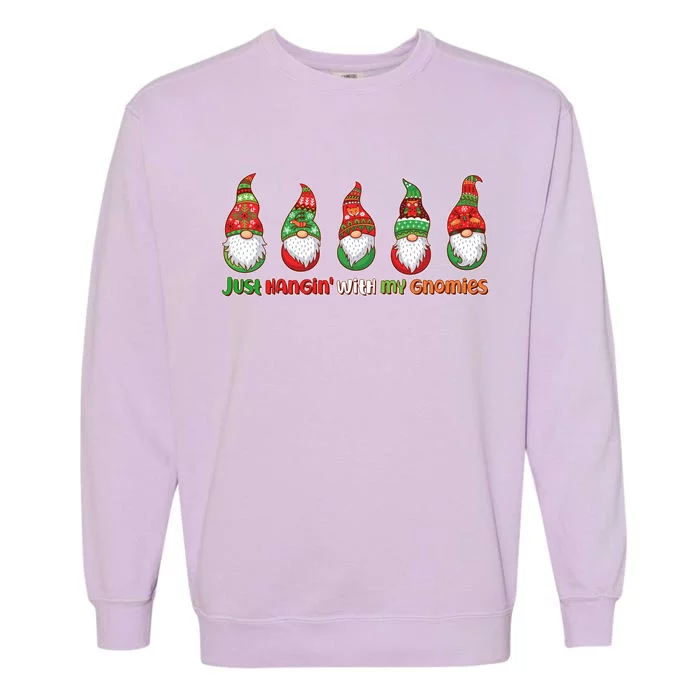 Just Hanging with My Gnomies Christmas Garment-Dyed Sweatshirt