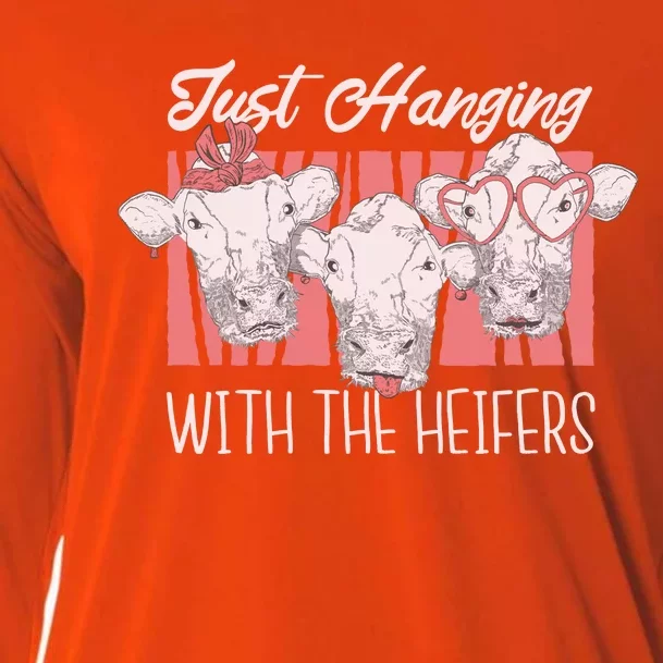 Just Hanging With The Heifers Cooling Performance Long Sleeve Crew