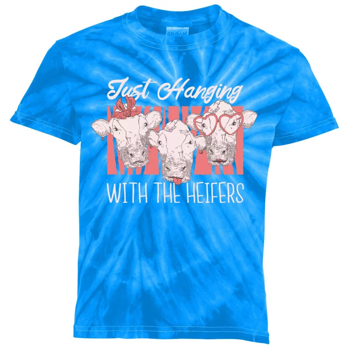 Just Hanging With The Heifers Kids Tie-Dye T-Shirt