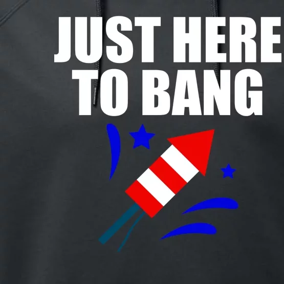 Just Here To Bang 4th Of  July Performance Fleece Hoodie