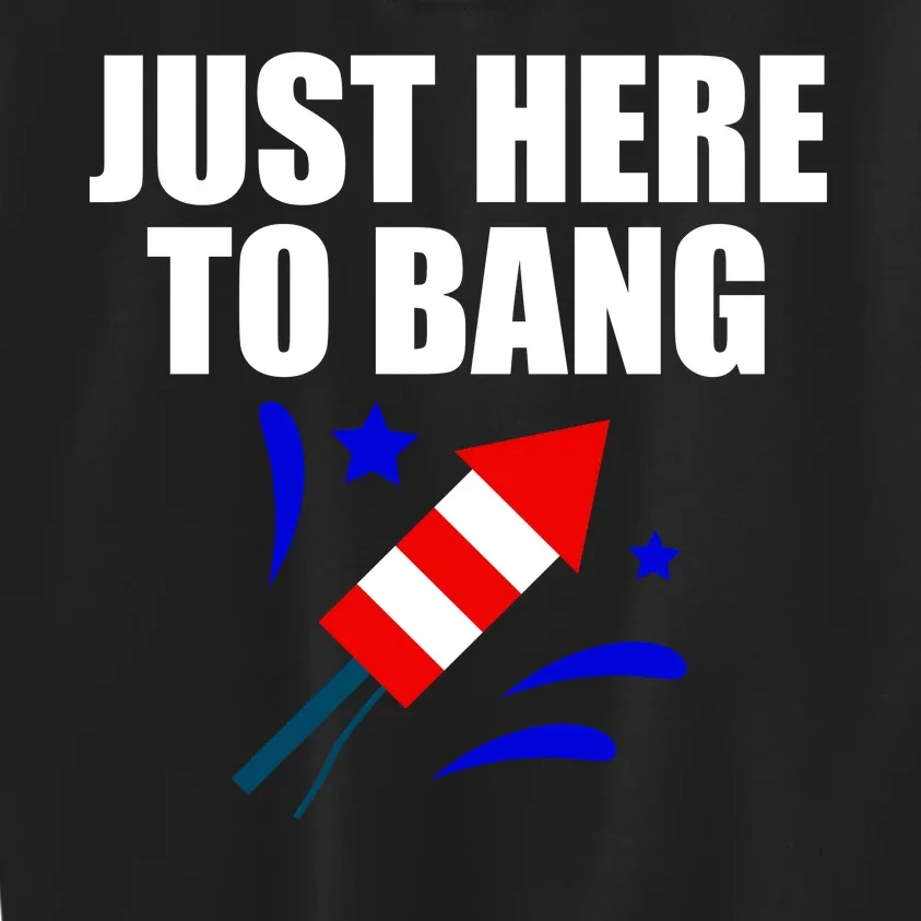 Just Here To Bang 4th Of  July Kids Sweatshirt