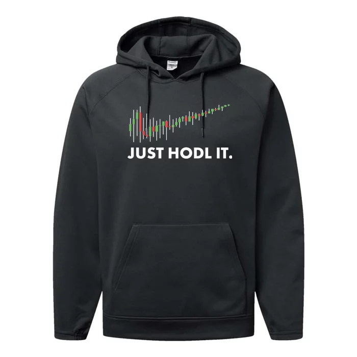 Just HODL It Moon Chart Crypto Currency Performance Fleece Hoodie