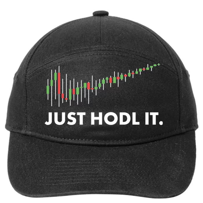 Just HODL It Moon Chart Crypto Currency 7-Panel Snapback Hat