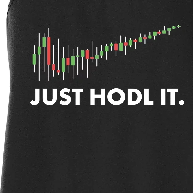 Just HODL It Moon Chart Crypto Currency Women's Racerback Tank