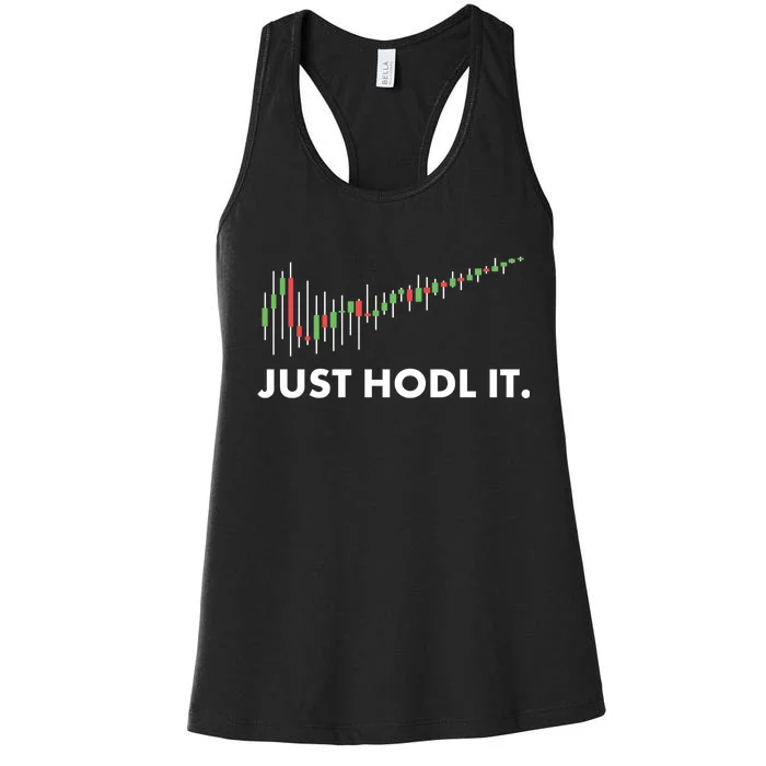 Just HODL It Moon Chart Crypto Currency Women's Racerback Tank