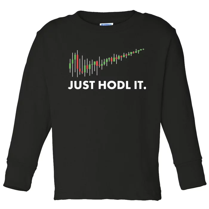 Just HODL It Moon Chart Crypto Currency Toddler Long Sleeve Shirt