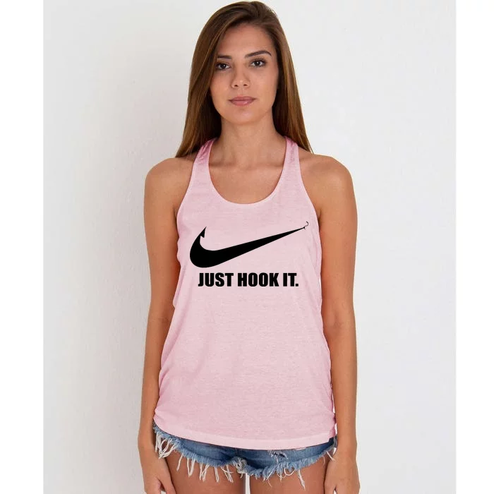 Just Hook It Funny Fishing Women's Knotted Racerback Tank