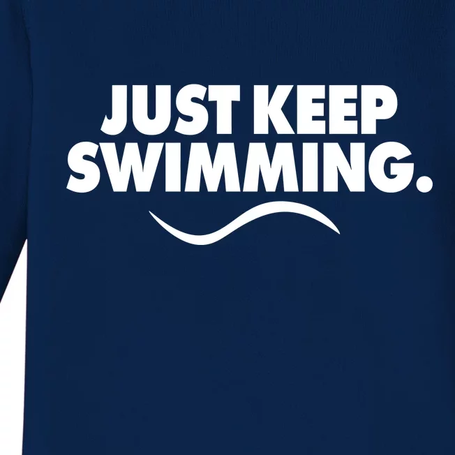 Just Keep Swimming Baby Long Sleeve Bodysuit