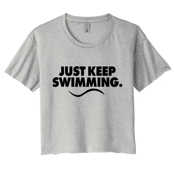 Just Keep Swimming Women's Crop Top Tee