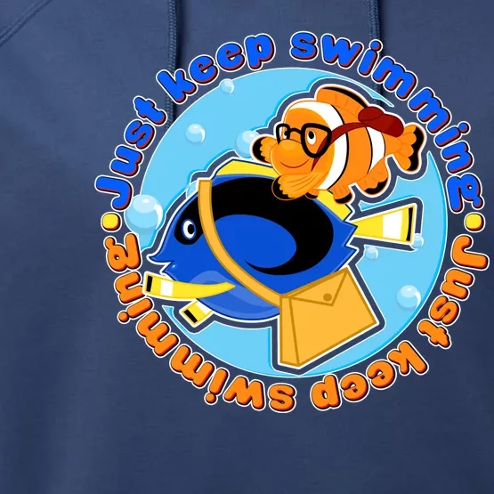 Just Keep Swimming Fish Performance Fleece Hoodie