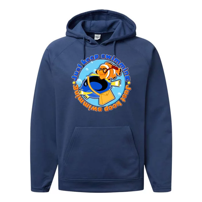 Just Keep Swimming Fish Performance Fleece Hoodie