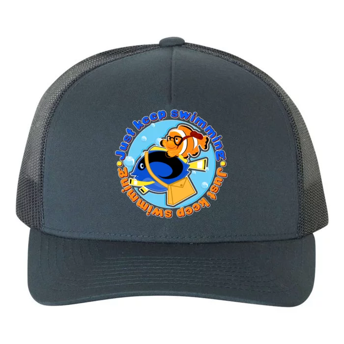 Just Keep Swimming Fish Yupoong Adult 5-Panel Trucker Hat