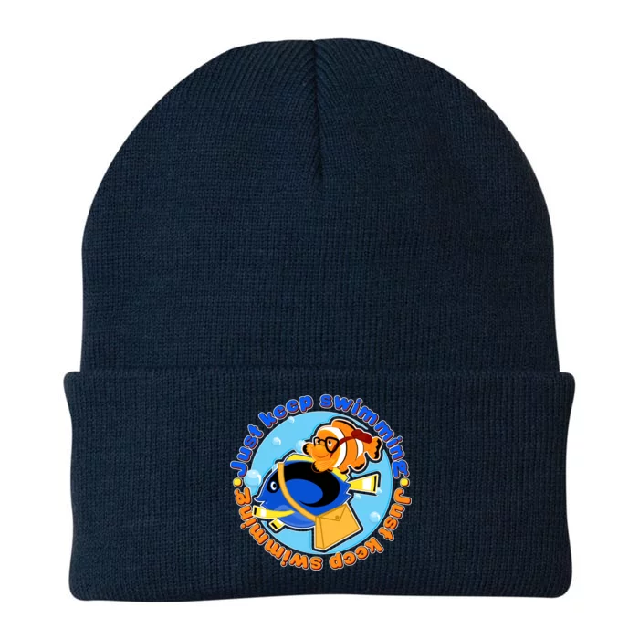 Just Keep Swimming Fish Knit Cap Winter Beanie