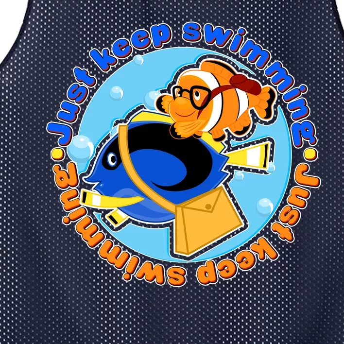 Just Keep Swimming Fish Mesh Reversible Basketball Jersey Tank