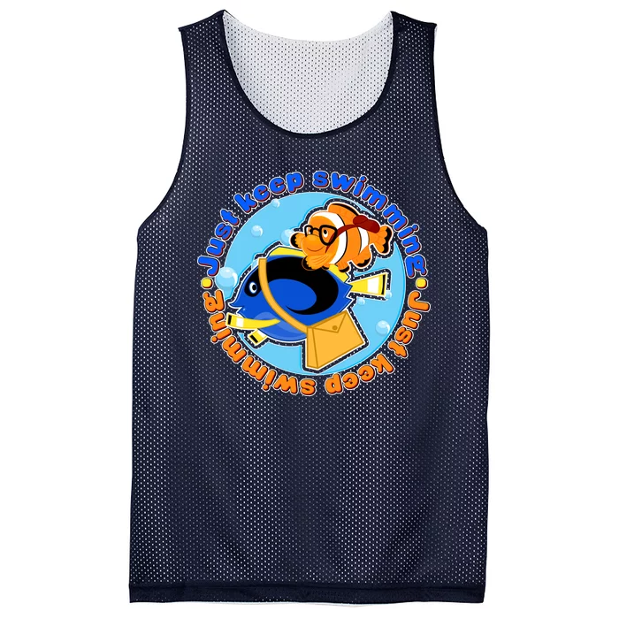 Just Keep Swimming Fish Mesh Reversible Basketball Jersey Tank