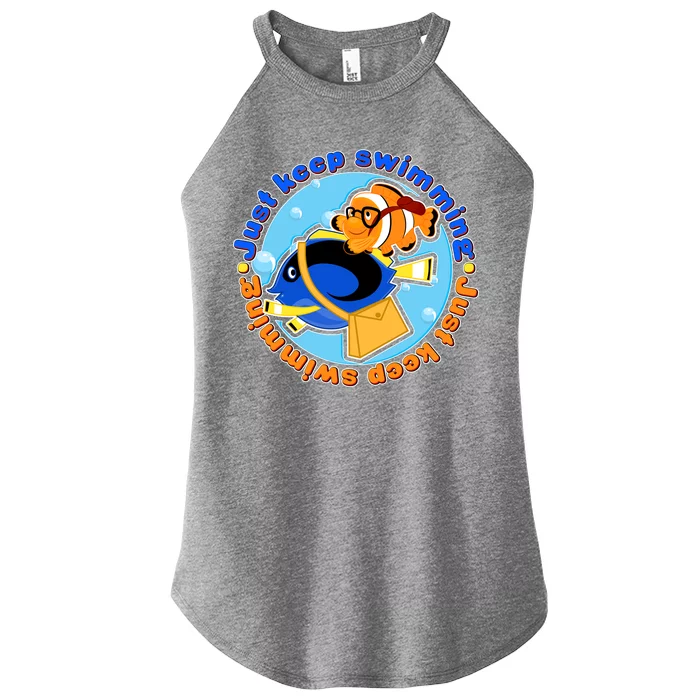 Just Keep Swimming Fish Women’s Perfect Tri Rocker Tank