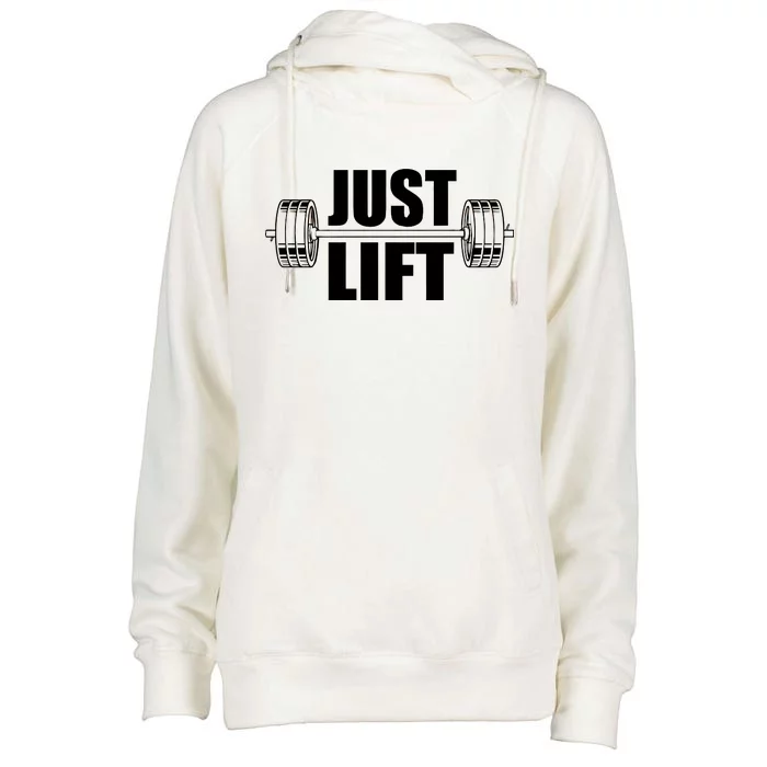 Just Lift Gym Workout Womens Funnel Neck Pullover Hood