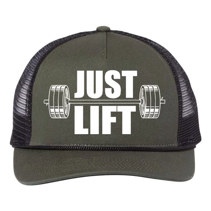 Just Lift Gym Workout Retro Rope Trucker Hat Cap