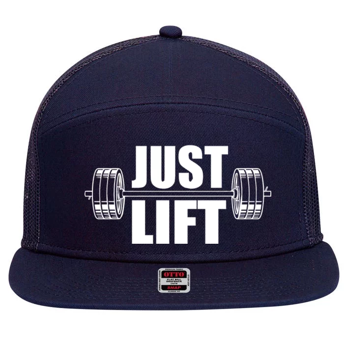 Just Lift Gym Workout 7 Panel Mesh Trucker Snapback Hat