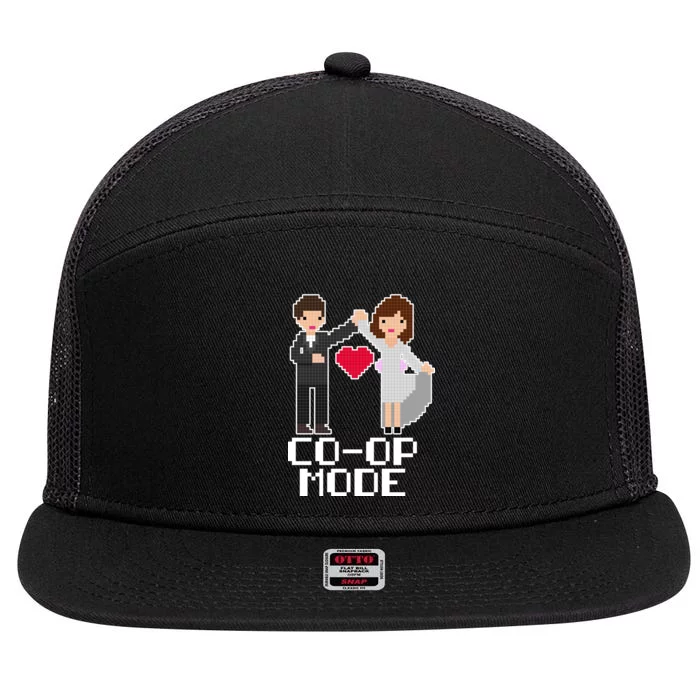 Just Married Co-op Mode Funny Marriage 7 Panel Mesh Trucker Snapback Hat