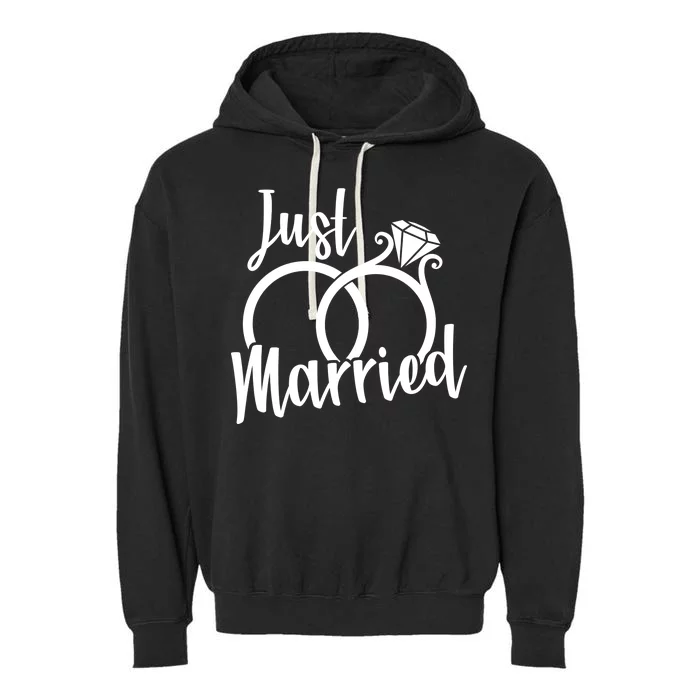 Just Married Ring Logo Garment-Dyed Fleece Hoodie