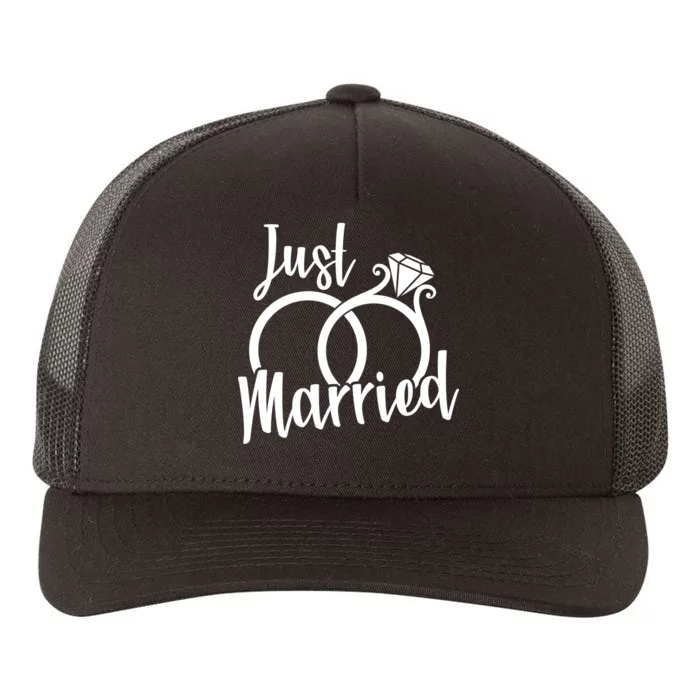 Just Married Ring Logo Yupoong Adult 5-Panel Trucker Hat