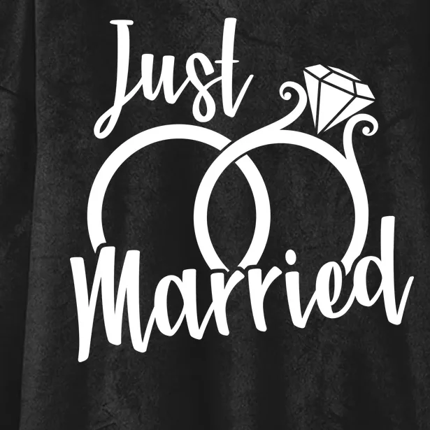 Just Married Ring Logo Hooded Wearable Blanket