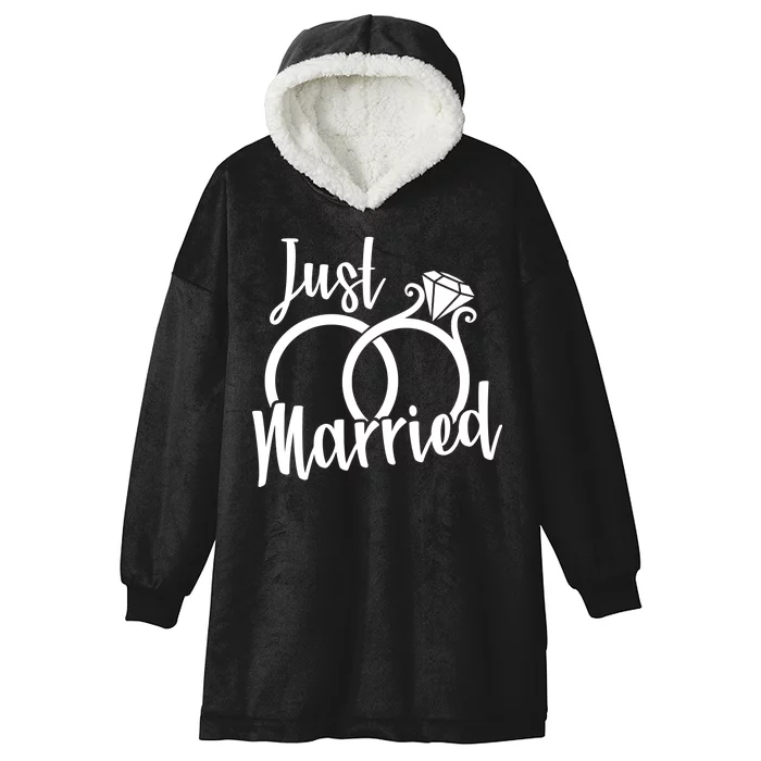 Just Married Ring Logo Hooded Wearable Blanket