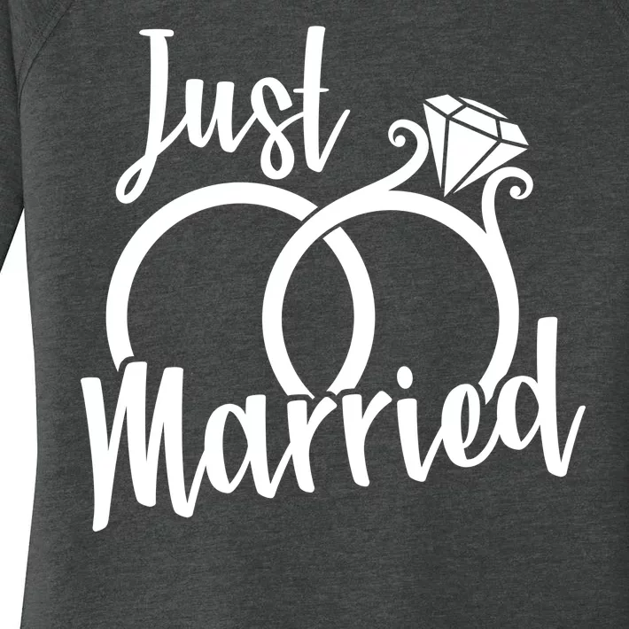 Just Married Ring Logo Women's Perfect Tri Tunic Long Sleeve Shirt