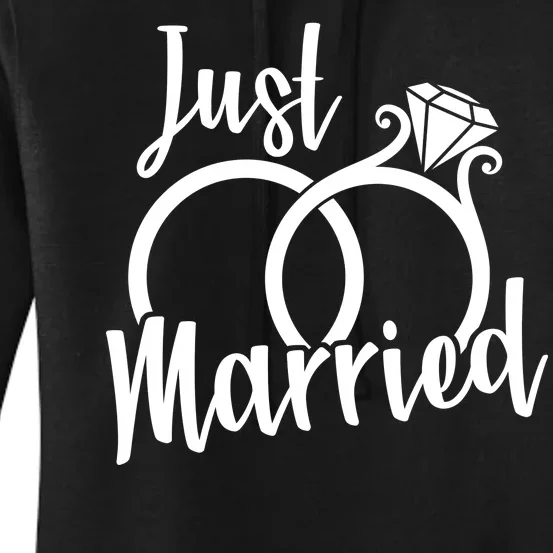 Just Married Ring Logo Women's Pullover Hoodie