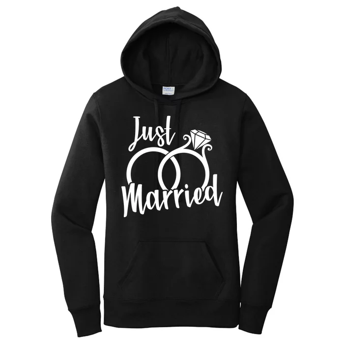 Just Married Ring Logo Women's Pullover Hoodie