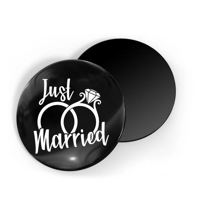 Just Married Ring Logo Magnet