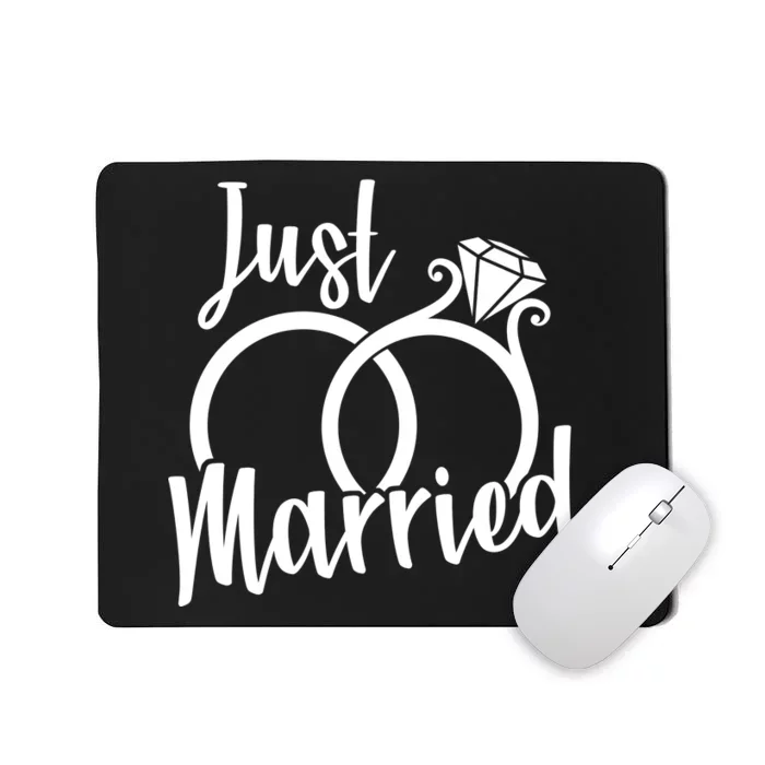 Just Married Ring Logo Mousepad