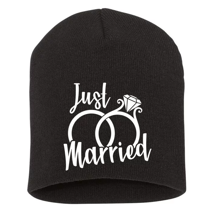 Just Married Ring Logo Short Acrylic Beanie