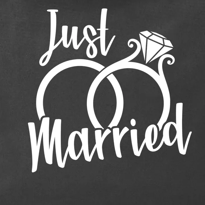 Just Married Ring Logo Zip Tote Bag