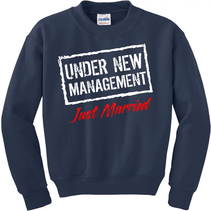 Just Married Under New Management Kids Sweatshirt