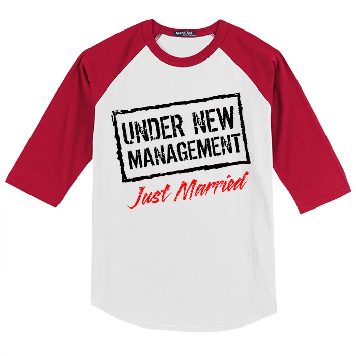 Just Married Under New Management Kids Colorblock Raglan Jersey