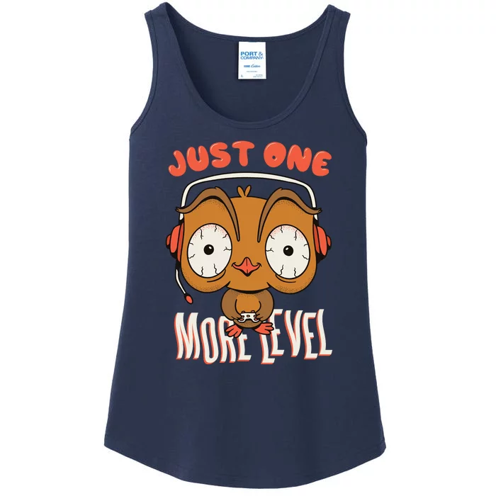 Just One More Level Owl Ladies Essential Tank