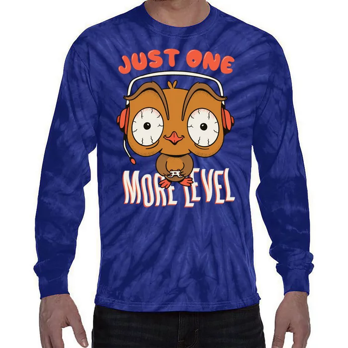 Just One More Level Owl Tie-Dye Long Sleeve Shirt