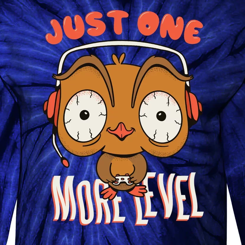 Just One More Level Owl Tie-Dye Long Sleeve Shirt