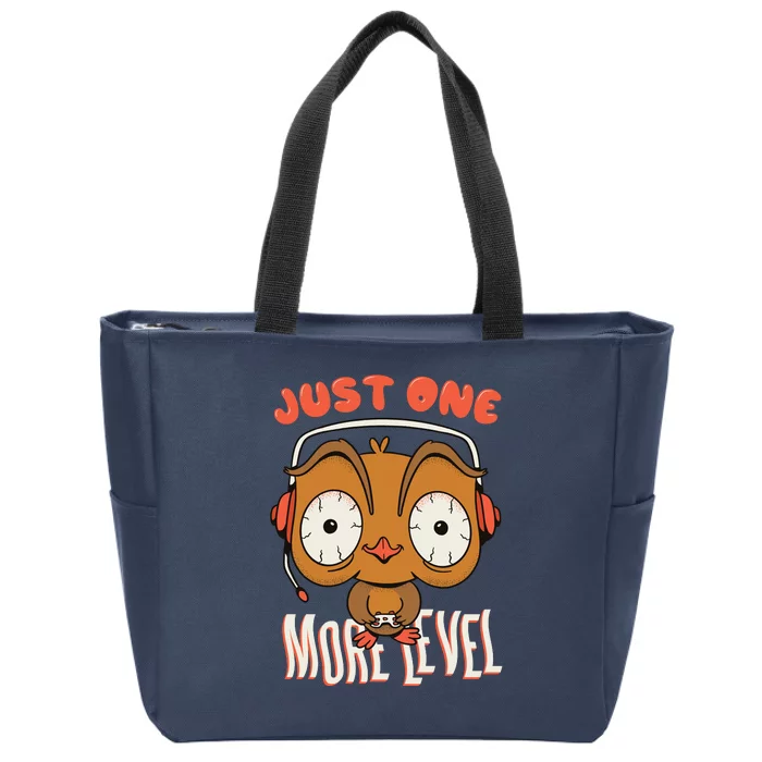 Just One More Level Owl Zip Tote Bag