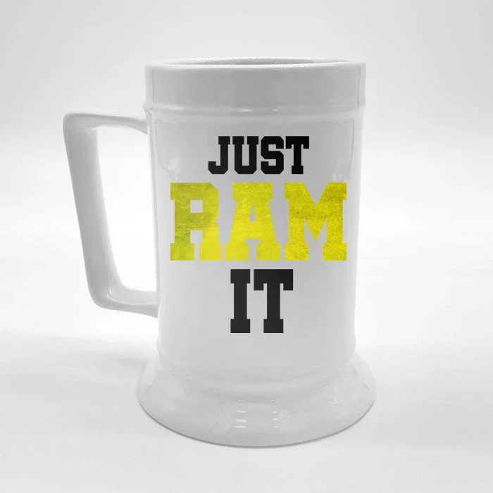 Just Ram It Front & Back Beer Stein