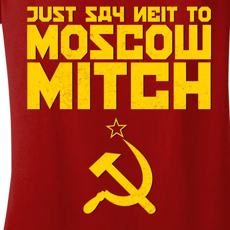 Just Say Neit To Moscow Mitch Women's V-Neck T-Shirt