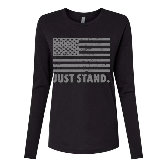 Just Stand Grey Style Flag Womens Cotton Relaxed Long Sleeve T-Shirt