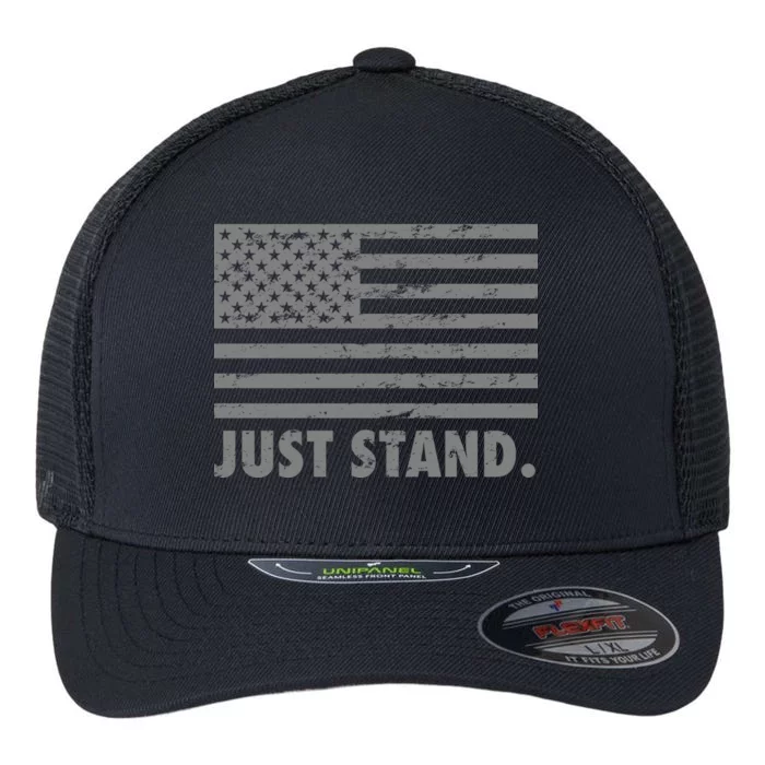 Just Stand Grey Style Flag Flexfit Unipanel Trucker Cap