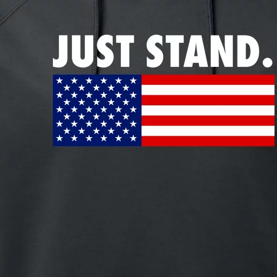 Just Stand Striped American Flag Performance Fleece Hoodie