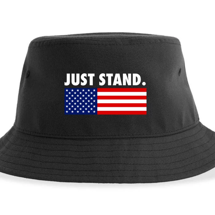 Just Stand Striped American Flag Sustainable Bucket Hat