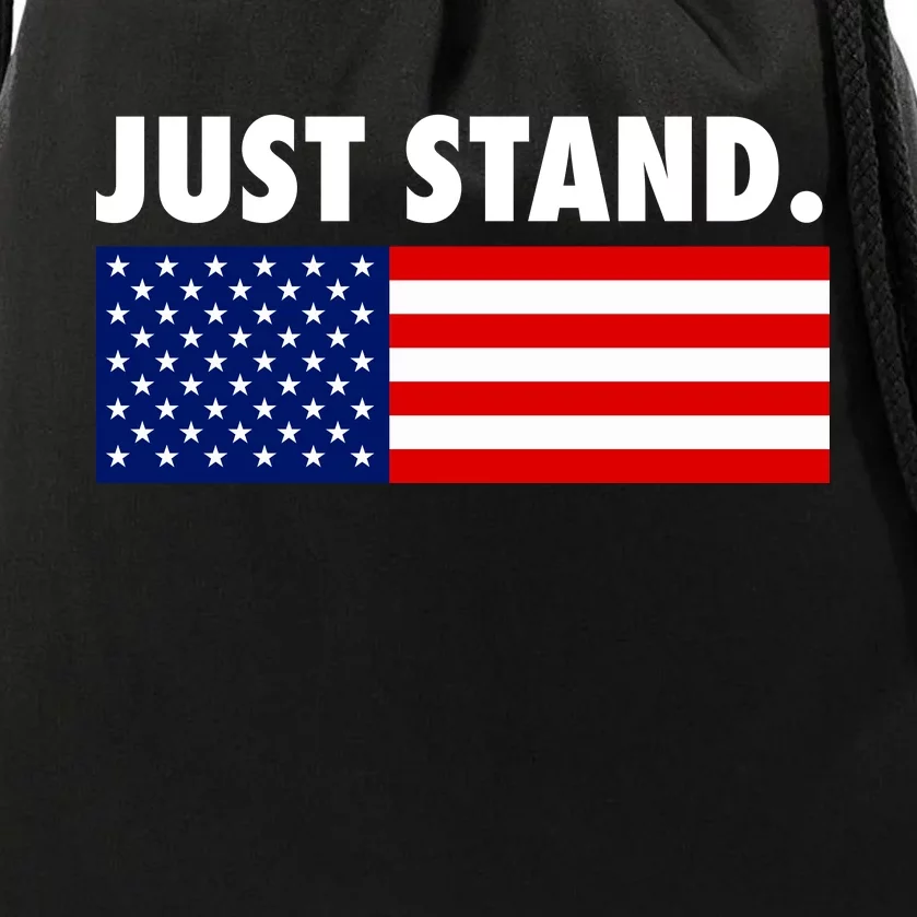 Just Stand Striped American Flag Drawstring Bag