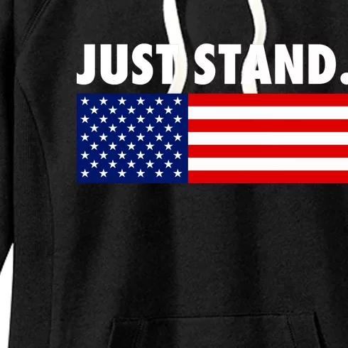 Just Stand Striped American Flag Women's Fleece Hoodie