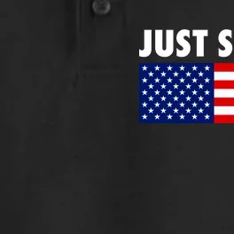 Just Stand Striped American Flag Dry Zone Grid Performance Polo